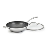 FusionPlus™ Stainless Steel 12" Wok with Lid and Helper Handle
