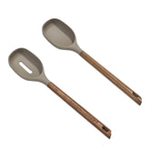 Acacia Fusion Slotted Spoon & Solid Spoon Set