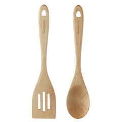 GreenGourmet® Maple Wood 2-Pc Tool Set (Slotted Turner & Solid Spoon)
