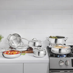 12-Pc PureClad™ Triple-Ply Stainless Steel Cookware Set