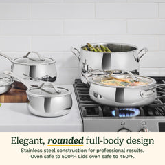 12-Pc PureClad™ Triple-Ply Stainless Steel Cookware Set