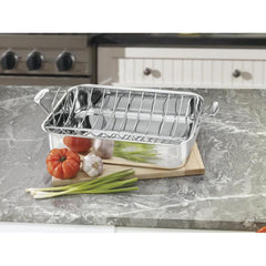 Chef's Classic™ Stainless 16" Roasting Pan with Rack