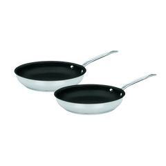 Chef's Classic™ Stainless Set of 2 Non-Stick Skillets (9" Skillet & 11" Skillet)