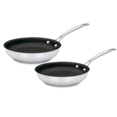 Chef's Classic™ Stainless Set of 2 Non-Stick Skillets (9" Skillet & 11" Skillet)