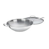 Chef's Classic™ Stainless 14" Stir-Fry Pan with Helper Handle & Glass Cover