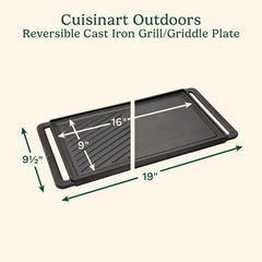 Reversible Cast Iron Grill/Griddle Plate