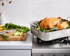 MultiClad Pro Triple Ply Stainless Cookware 16" Roasting Pan with Rack