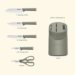 Artisan Elite Stainless Steel Cutlery 6 Piece Knife Block Set