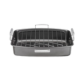 Roasting And Lasagna Pans 17" x 13" Nonstick Roaster with V-Rack