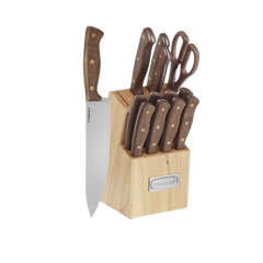Walnut Triple Rivet 14 Piece Knife Block Set