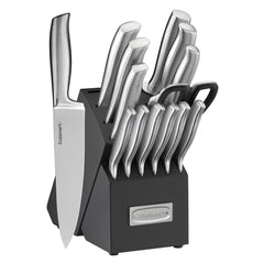 15 piece German Stainless Steel Hollow Handle Knife Block Set