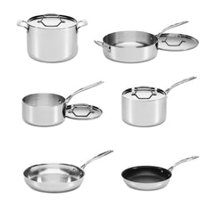 Custom-Clad 5-Ply Stainless Steel 10 Piece Cookware Set