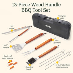 Wooden Handle Tool Set (13 Piece)