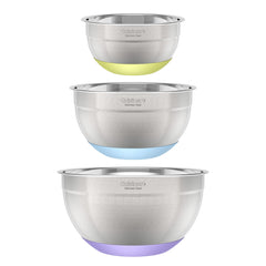 Stainless Steel Mixing Bowls with Non-slip Base (Set of 3)