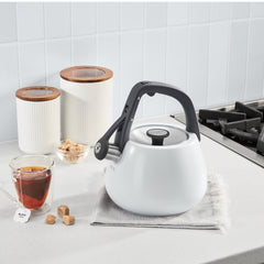 2 Qt. Matte White Stainless Steel Tea Kettle