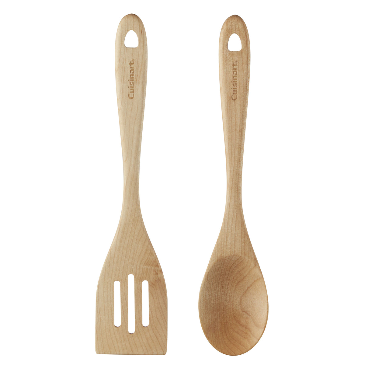 GreenGourmet® Maple Wood 2-Pc Tool Set (Slotted Turner & Solid Spoon)