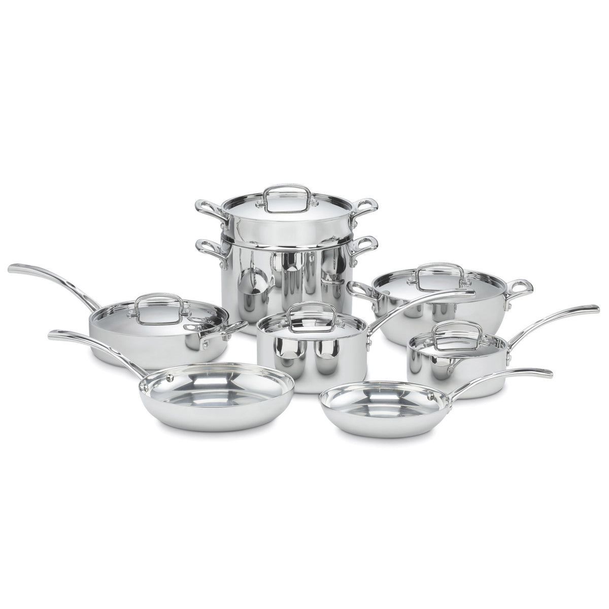 French Classic Tri-Ply Stainless Cookware 13 Piece Set