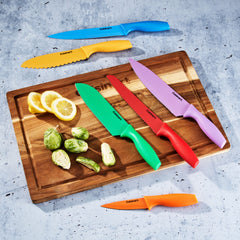 12 Piece Nonstick Color Knife Set with Blade Guards