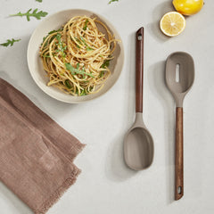 Acacia Fusion Slotted Spoon & Solid Spoon Set