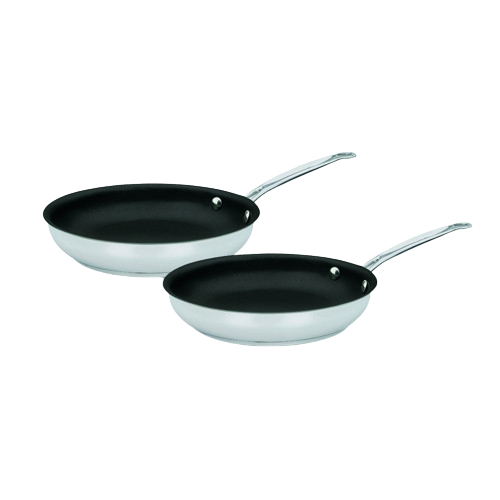 Chef's Classic™ Stainless Set of 2 Non-Stick Skillets (9" Skillet & 11" Skillet)