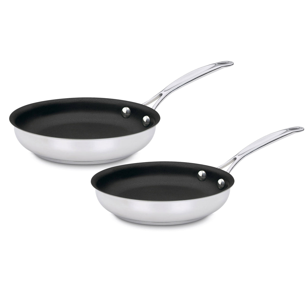 Chef's Classic™ Stainless Set of 2 Non-Stick Skillets (9" Skillet & 11" Skillet)