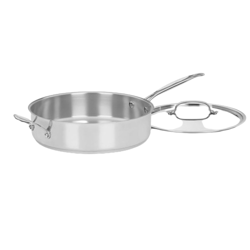 Chef's Classic™ Stainless 5.5 Quart Sauté Pan with Helper Handle & Cover