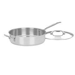 Chef's Classic™ Stainless 5.5 Quart Sauté Pan with Helper Handle & Cover