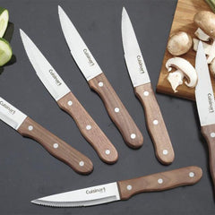 6 Piece Triple Rivet Walnut Steak Knife Set