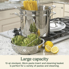 Chef's Classic™ Stainless 12 Quart Pasta/Steamer 4 Piece Set