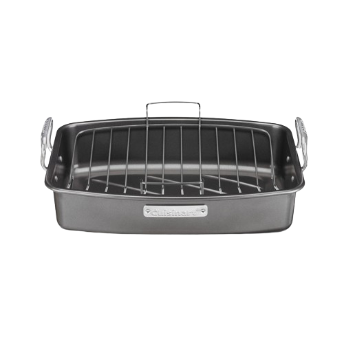 Roasting And Lasagna Pans 17" x 13" Nonstick Roaster with V-Rack