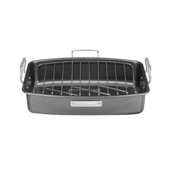 Roasting And Lasagna Pans 17" x 13" Nonstick Roaster with V-Rack