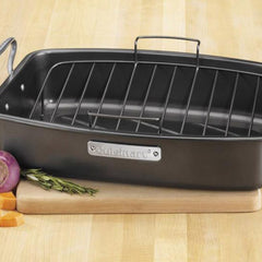 Roasting And Lasagna Pans 17" x 13" Nonstick Roaster with V-Rack