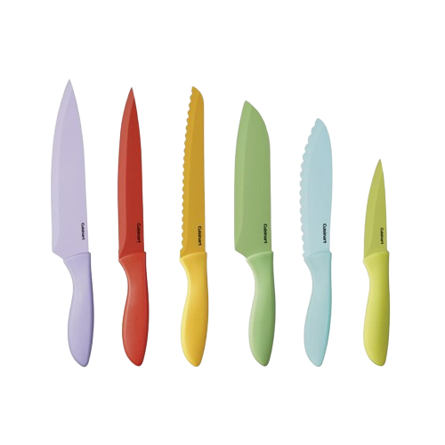 12 Piece Ceramic Coated Color Knife Set with Blade Guards
