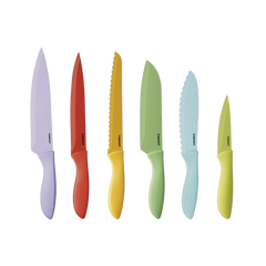 12 Piece Ceramic Coated Color Knife Set with Blade Guards
