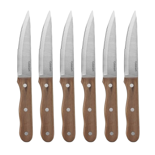 6 Piece Triple Rivet Walnut Steak Knife Set