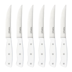 Classic Matte White Triple Rivet 6 Piece Steak Knife Set