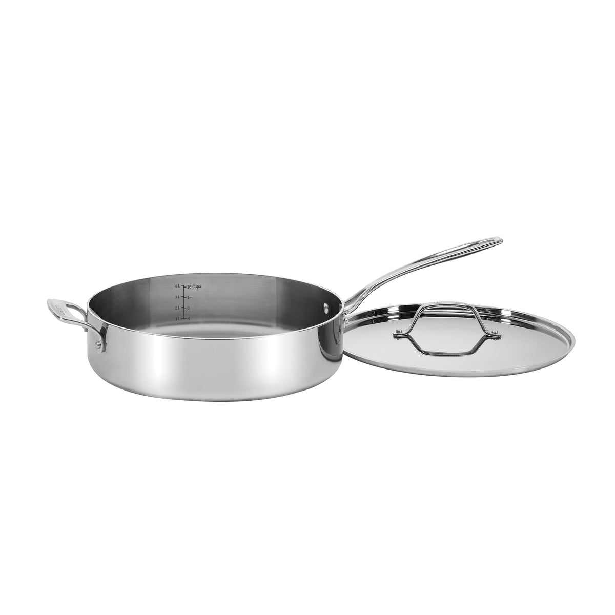 Custom-Clad 5-Ply 5.5 Qt. Saute Pan with Helper Handle & Cover