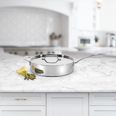 Custom-Clad 5-Ply 5.5 Qt. Saute Pan with Helper Handle & Cover