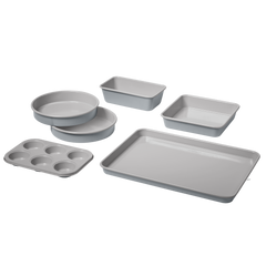 6-Pc Culinary Collection Ceramic Nonstick Bakeware Set - Gorgeous Gray