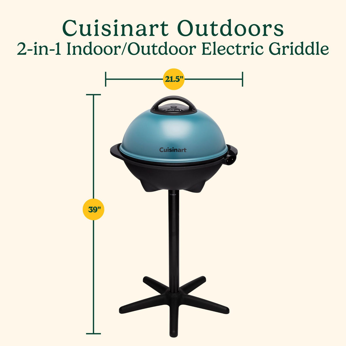 2-in-1 Indoor/Outdoor Electric Griddle