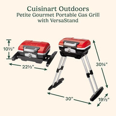 Petite Gourmet Portable Gas Grill with VersaStand