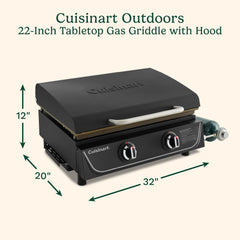 22" Tabletop Gas Griddle with Hood