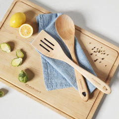 GreenGourmet® Maple Wood 2-Pc Tool Set (Slotted Turner & Solid Spoon)