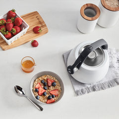 2 Qt. Matte White Stainless Steel Tea Kettle