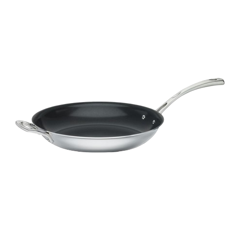 French Classic Tri-Ply Stainless Cookware 12" Nonstick Frying Pan with Helper Handle