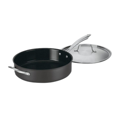 GreenGourmet® Hard Anodized Nonstick Eco-Friendly 5.5 Quart Sauté Pan with Helper Handle & Cover