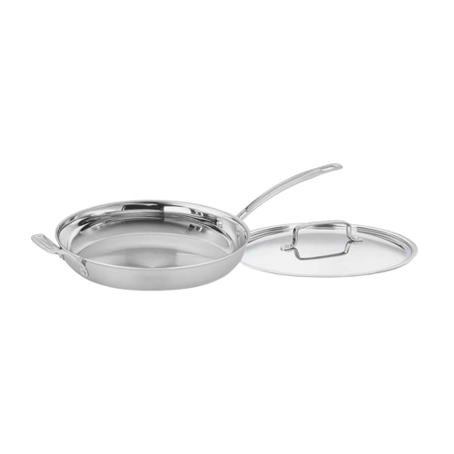 MultiClad Pro Triple Ply Stainless Cookware 12" Skillet with Helper Handle & Cover